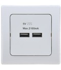 DELPHI 2-fach USB-Ladedose weiß