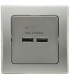 DELPHI 2-fach USB-Ladedose silber Bild 1